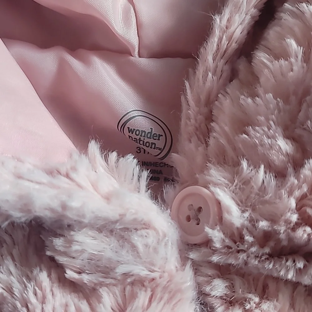Wonder Nation Fleece Hooded Vest, Size 3T, Blush Pink, Soft